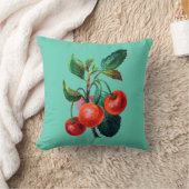 ヴィンテージのさくらんぼの枝プリントのリバーシブルの水 クッション (ブランケット)