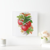 ヴィンテージのさくらんぼ スクエア壁時計 (ホーム)