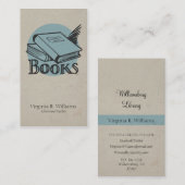 ヴィンテージのさし絵の青いレトロの円 名刺 (正面/裏面)