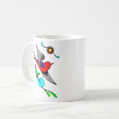 ヴィンテージのすずめの入れ墨 コーヒーマグカップ (正面左)