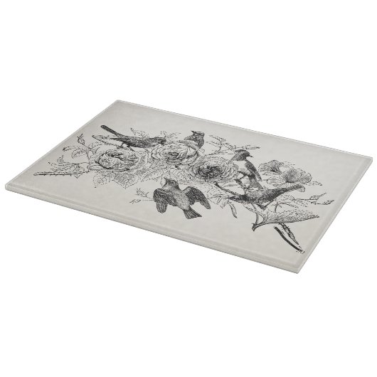 ヴィンテージのすずめの鳥のパーソナライズなすずめの鳥 カッティングボード (角)
