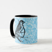 ヴィンテージのすずめの鳥w/Bow及び矢の古いアーチェリー マグカップ (正面左)