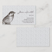 ヴィンテージのすずめ花パターンプロフィールカード 名刺 (正面/裏面)