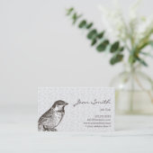 ヴィンテージのすずめ花パターンプロフィールカード 名刺 (スタンド正面)