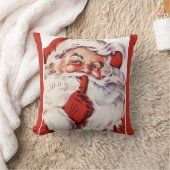 ヴィンテージのすてきで古いサンタのShhh赤い装飾用クッション クッション (ブランケット)