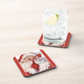 ヴィンテージのすてきで古いサンタのShhh赤 コースター (右側)