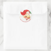 ヴィンテージのすてきなサンタクロースの帽子のヒイラギ ラウンドシール (バッグ)