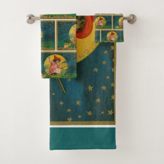 ヴィンテージのすてきなハロウィンの魔法使い バスタオルセット