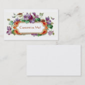 ヴィンテージのすみれ色のテレホンカードの名刺 コーリングカード (正面/裏面)