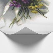 ヴィンテージのすみれ色の花束のブライダルシャワー ラッピングペーパー (角)