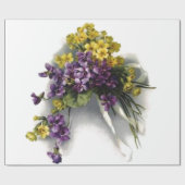ヴィンテージのすみれ色の花束のブライダルシャワー ラッピングペーパー (フラット)
