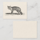 ヴィンテージのずるいキツネのイラストレーション- 1800'sキツネ 名刺 (正面/裏面)