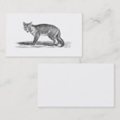 ヴィンテージのずるいキツネのイラストレーション- 1800'sキツネ 名刺 (正面/裏面)