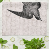 ヴィンテージのつばめのイラストレーション- 1800'sアンティークの鳥 キッチンタオル (折り畳み)