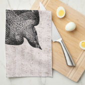 ヴィンテージのつばめのイラストレーション- 1800'sアンティークの鳥 キッチンタオル (四つ折り)