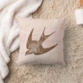 ヴィンテージのつばめのイラストレーション- 1800'sアンティークの鳥 クッション (ブランケット)