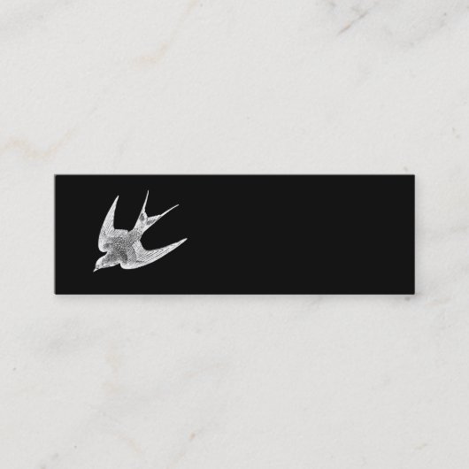 ヴィンテージのつばめのイラストレーション- 1800'sアンティークの鳥 スキニー名刺 (正面)