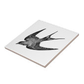 ヴィンテージのつばめのイラストレーション- 1800'sアンティークの鳥 タイル (側面)