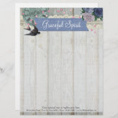 ヴィンテージのつばめの鳥のコバルトブルーのぼろぼろのシックな技術 レターヘッド (正面/裏面)