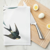 ヴィンテージのつばめの鳥の芸術 キッチンタオル (四つ折り)