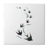 ヴィンテージのつばめの鳥の芸術 タイル (正面)