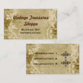 ヴィンテージのつる植物の名刺 名刺 (正面/裏面)