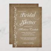 ヴィンテージのつる植物の素朴なブライダルシャワー招待状 招待状 (正面/裏面)