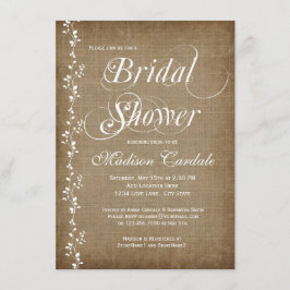 ヴィンテージのつる植物の素朴なブライダルシャワー招待状 招待状