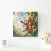 ヴィンテージのつる植物 スクエア壁時計 (ホーム)