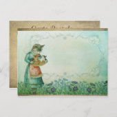 ヴィンテージのねこと子猫 ポストカード (正面/裏面)