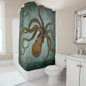 ヴィンテージのねずみタコ（茶色） シャワーカーテン (インサイチュ)