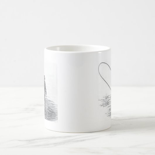 ヴィンテージのはえの魚釣りの芸術のコーヒー・マグ コーヒーマグカップ (中央)