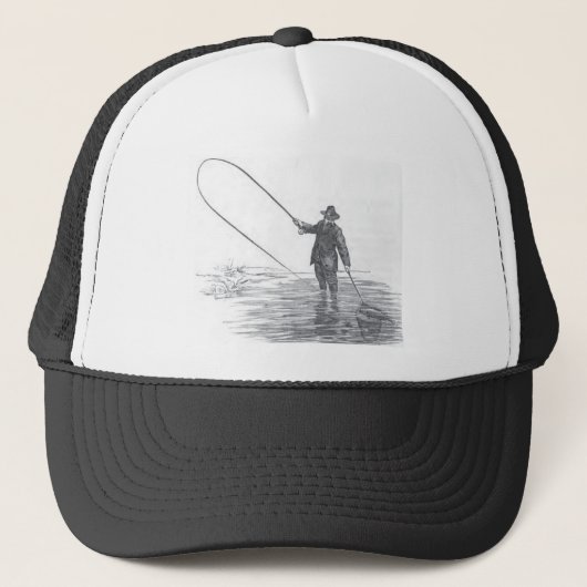 ヴィンテージのはえの魚釣りの芸術の野球帽 キャップ (正面)