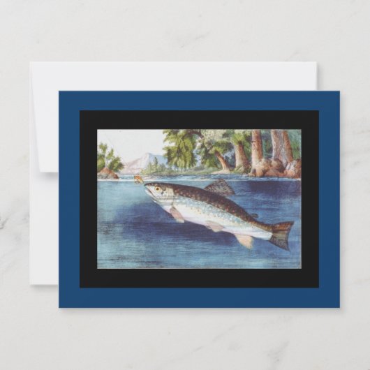 ヴィンテージのはえの魚釣りの芸術 招待状 (正面)