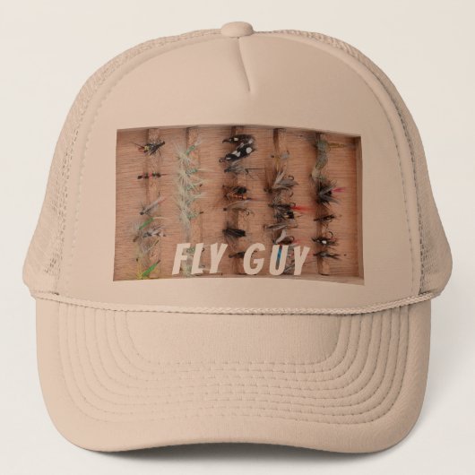 ヴィンテージのはえの魚釣りの魅惑"はえ人"のBallcap キャップ (正面)