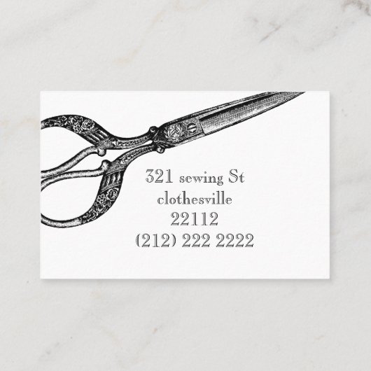 ヴィンテージのはさみのテーマの名刺 名刺 (裏面)