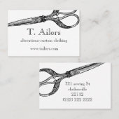 ヴィンテージのはさみのテーマの名刺 名刺 (正面/裏面)