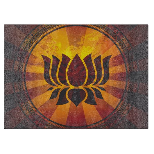 ヴィンテージのはすの花 カッティングボード (正面)