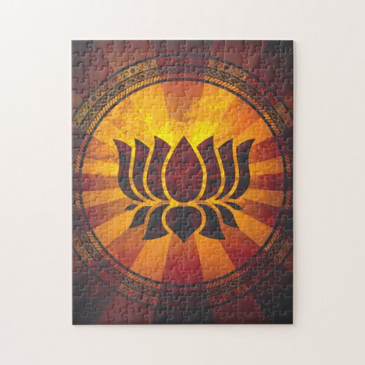 ヴィンテージのはすの花 ジグソーパズル (縦)