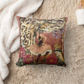 ヴィンテージのばら色のジプシーのダンサーのフランス人のコラージュ クッション (ブランケット)