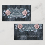 ヴィンテージのばら色のヒョウのモノグラムフレーム 名刺 (正面/裏面)