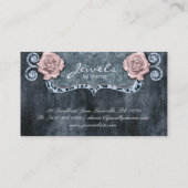 ヴィンテージのばら色のヒョウのモノグラムフレーム 名刺 (裏面)