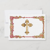 ヴィンテージのばら色の十字の保存日付 セーブザデート (正面)