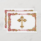 ヴィンテージのばら色の十字の保存日付 セーブザデート (正面/裏面)