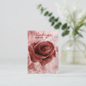 ヴィンテージのばら色の名刺 名刺 (スタンド正面)