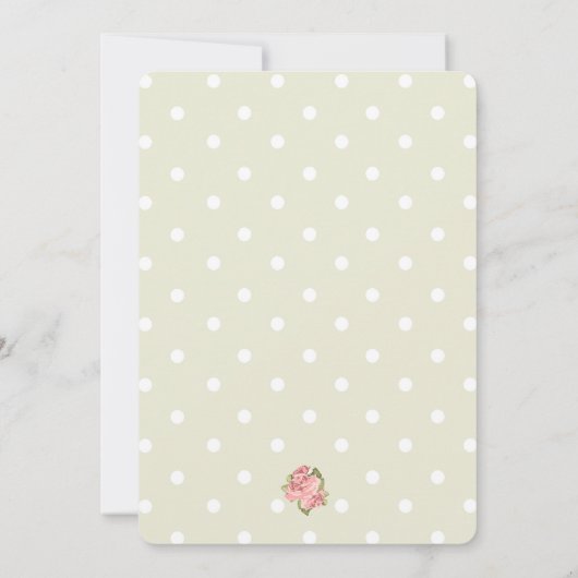 ヴィンテージのばら色の女の子のベビーシャワーの招待 招待状 (裏面)