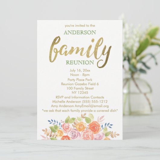 ヴィンテージのばら色の家族会 招待状 (スタンド正面)