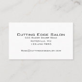 ヴィンテージのばら色の毛かみそりの黒のスタイリストカード 名刺 (裏面)