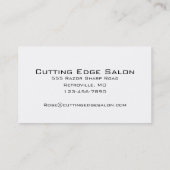 ヴィンテージのばら色の毛かみそりの黒のスタイリストカード 名刺 (裏面)