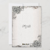 ヴィンテージのばら色の結婚式招待状 招待状 (裏面)